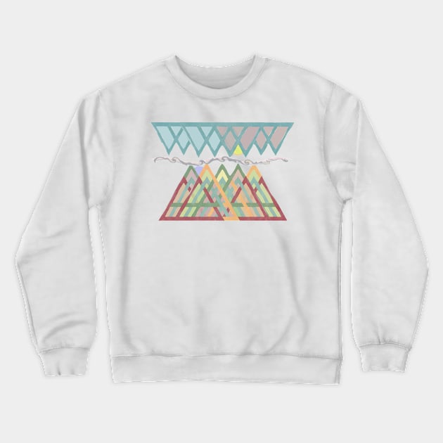 Abstract Mountain Sunset T-Shirt Crewneck Sweatshirt by DISmithArt